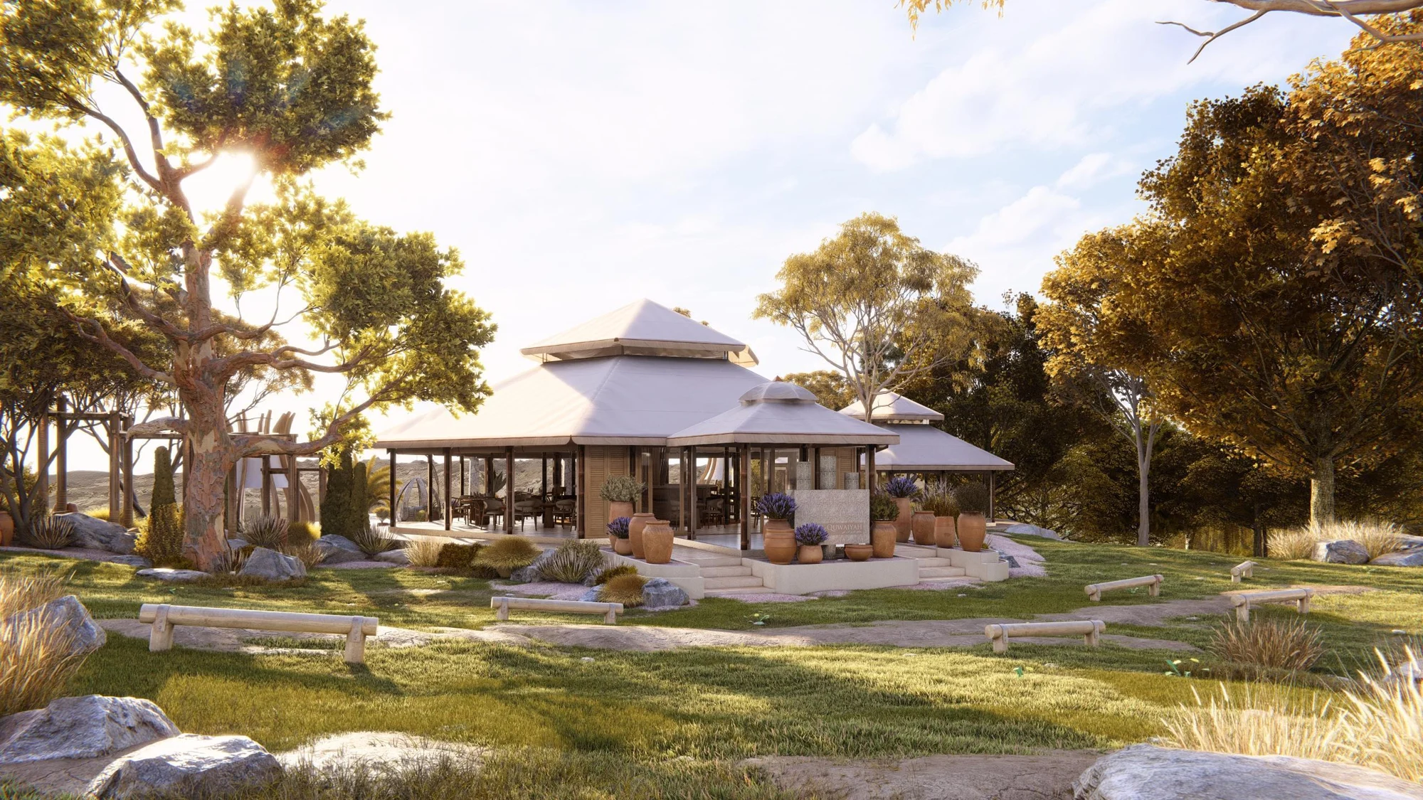 Tented hospitality pavilion concept